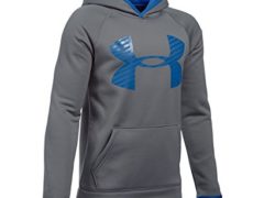 Under Armour Boys' Storm Armour Fleece Highlight Big Logo Hoodie, Graphite (040), Youth Medium