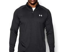 Under Armour Men's Tech ¼ Zip, Black/White, Large