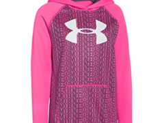 Under Armour Women's Armour Fleece Printed Big Logo Hoodie, Rebel Pink (652), Youth X-Large